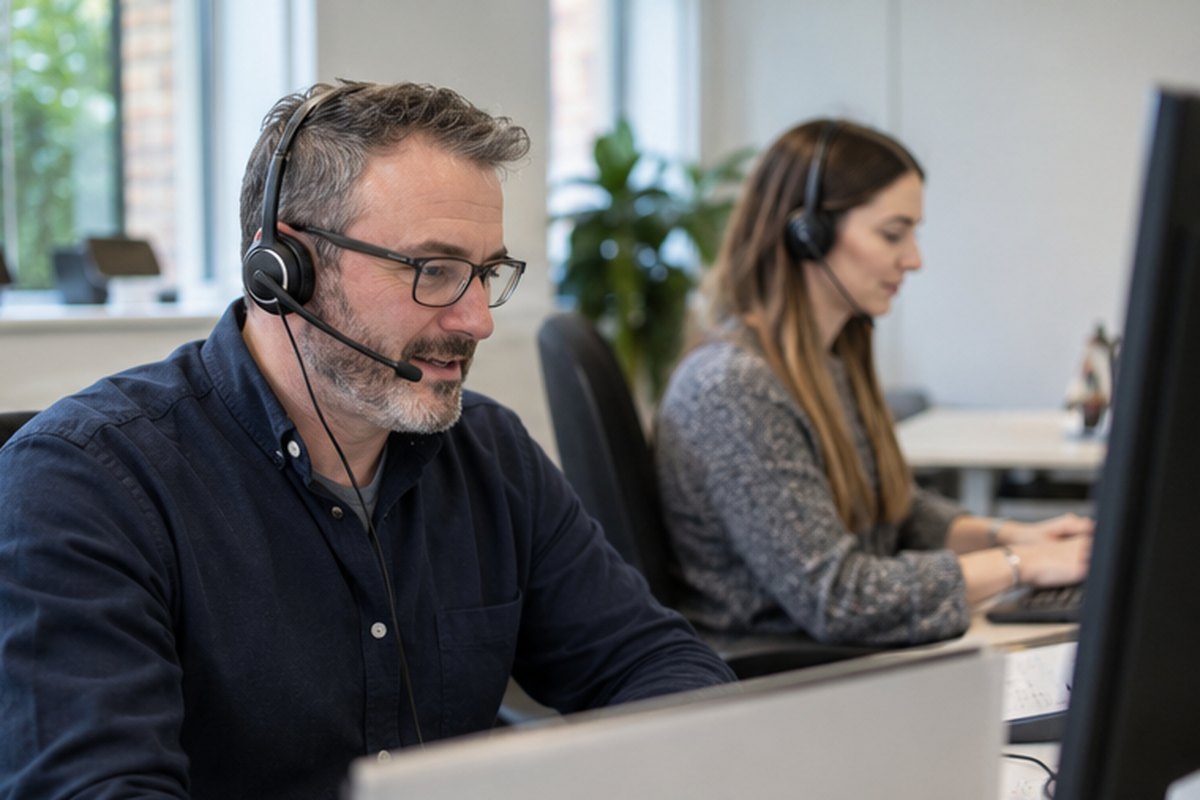 Customer support specialist helping a business energy caller, relevant to clearer evidence for a complicated purchase